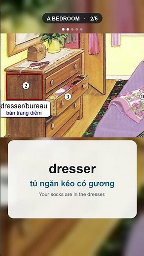 5 bedroom words 🇬🇧 | Oxford Picture Dictionary #shorts