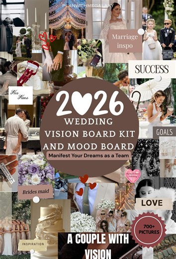Wedding Vision Board, Mood Board Editable Dream Wedding Planner Bridal Mood Board Canva Wedding Aesthetic Digital Download PDF Inspiration - Etsy