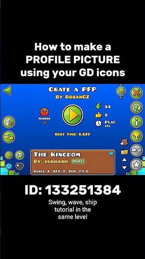 How to make a profile picture using Geometry Dash icons tutorial #shorts #geometrydash #gaming #fyp