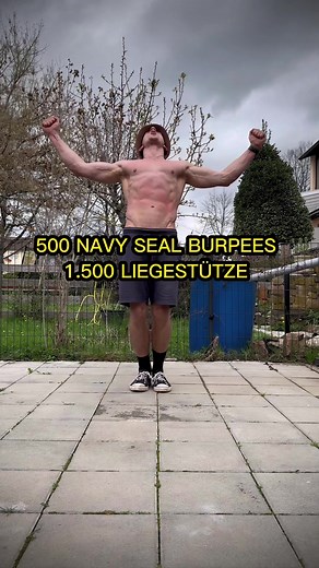 500 NAVY SEAL BURPEES = 1.500 PUSH-UPS #foryou #fyp #foryoupage #sport #burpees #burpee #pushups #liegestütze #calisthenics #training #gym