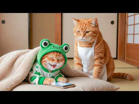 Ginger Kitten Used the Phone Late at Night — Mama Cat Finds Out 📱🐱