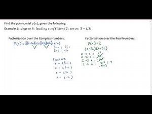 3.5: Factorization over Complex and Real Numbers