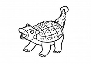 Ankylosaurus Cartoon Illustration Malbuch