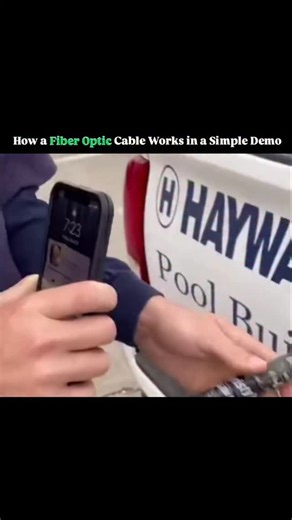 @nbalance.us on Instagram: "A fiber optic cable works by guiding light through a thin glass strand so the light can travel long distances without escaping. In a simple demo you can shine a laser pointer into one end of a clear plastic fiber and watch the light bend and follow the cable even if you curve it. This happens because the light reflects over and over inside the fiber instead of leaking out which helps it stay bright. This reflection is called total internal reflection and it is the key