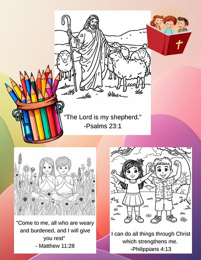 Daily Scripture Coloring Pages for Kids | Bible Verse Printables | Christian Coloring Book PDF - Etsy