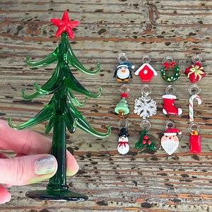 Lampwork Christmas Tree, Large Glass Tree With 12 Ornaments - Etsy