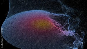 Puffed: Particle sphere circle rotate abstract distorted space generative animation