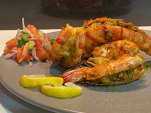 Tiger prawns recipe | tiger prawns masala fry | tiger prawns tawa fry | tiger prawns garlic butter
