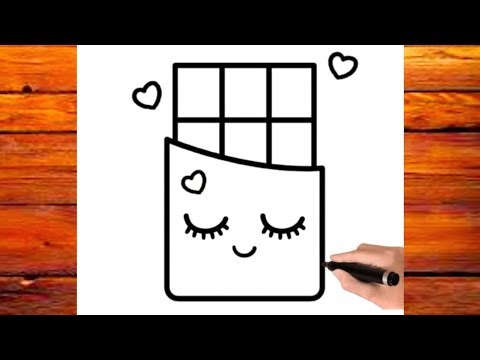 How to Draw a Cute Chocolate Bar Simple &Easy for Kids