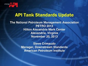 API Tank Standards Update - SlideServe