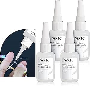 SZXTC 4 Pcs Clay Beads Bracelets Professional Elastic String Kont Fixing Drip, Keep Stretch String Braclet Stay Tied for Flat Round Polymer Heishi Beads Spacer Charm Jewelry Making Kit