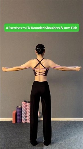 4 Resistance Band Moves You Can Do at Home Daily to Fix Rounded Shoulders and Eliminate Arm Flab