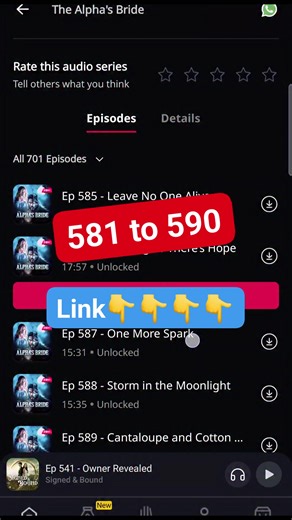 The Alpha's Bride Episode 581 to 590 link in the comment section 👇👇👇 #listentothestory #audiostory #wolfstory #story #storytime #storytelling #listen #fypシ #fypシ゚viralシfypシ゚ | Edgar Tereng