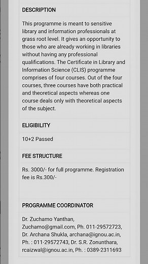 Ignou Certificate in Library and Information Science (CLIS) | Full course details