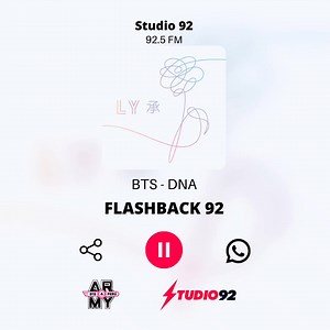132 reactions · 3 comments | [] 211127 DNA de #BTS sonó hoy en radio Studio 92 como el Flashback 92 de esta semana ✨梁 ** Siempre es lindo escuchar las canciones de los chicos en la radio de nuestro país, no olviden seguir pidiendo las canciones de BTS en las radios  Cr. ARMY Perú Red. ARMY Perú | ARMY Perú | Facebook