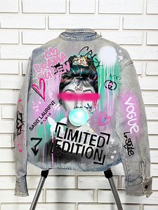 Painted Denim Jacket With Graffiti Made to Order, Hand Painted Personalized Clothes for Any Your Idea, Custom Jean Jacket - Etsy