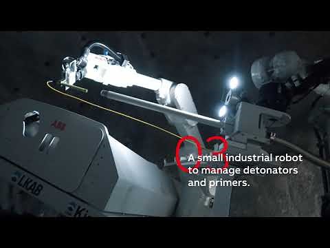 ABB Robot Charger for remote blasting at the rock face in underground mining