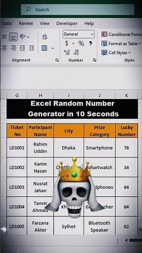 Excel Random Number Generator In 10 Seconds 🤯✅ #excel #exceltips#exceltricks #shorts | Turn On Skill