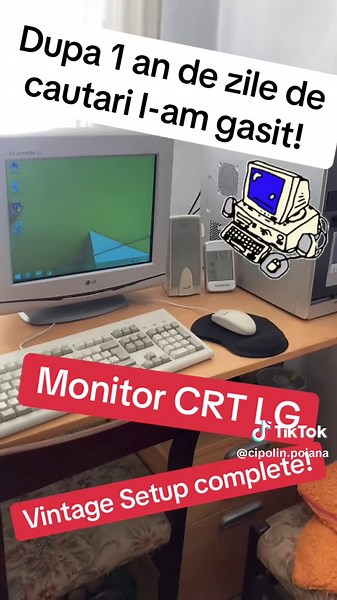 Setup-ul meu vintage in sfarsit este complet! Peste 1 an am cautat un monitor CRT sa completez acest setup vintage #vintage #retro #retrogaming #setup #crt #monitor #lgcrt #oldiesbutgoodies