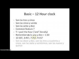 Spanish Time including days, months, seasons and 24 hour clock