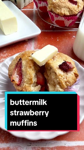 Strawberry Buttermilk Muffins Recipe to Bake at Home