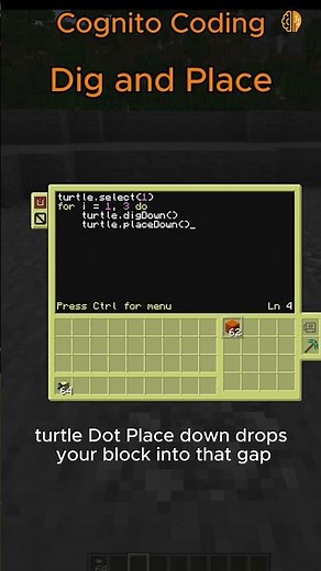 Minecraft Turtle 3 Dig Script That Actually Works #tutorial #coding #minecraft
