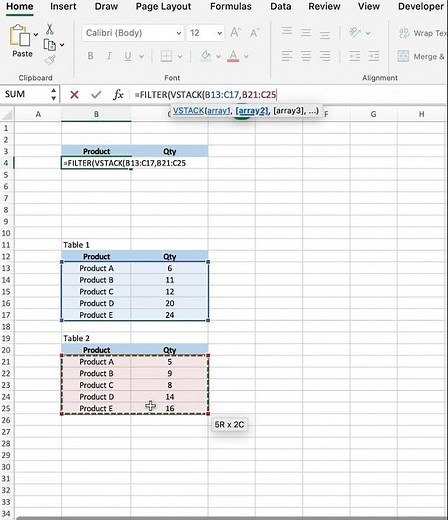 Combine FILTER and VSTACK function #exceltricks #excel #exceltutorial