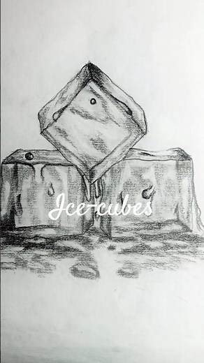 Easy Ice -cubes shading 🧊🧊#pencil #drawing