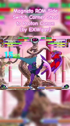 MvC2: Magneto ROM Side Switch Corner Steal to Proton Canon (by EXWiper)