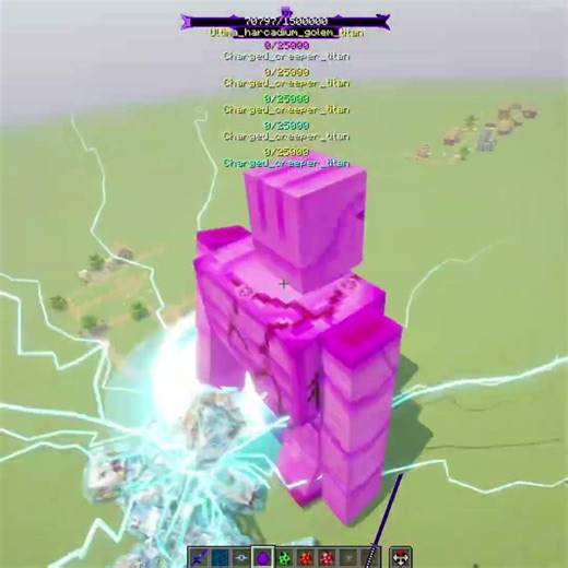 Creeper Titan's self-destruction defeats the Ultimate End Crystal Puppet