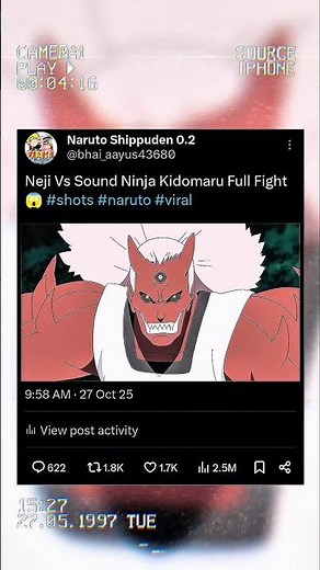Neji Vs Sound Ninja Kidomaru Full Fight 😱#shorts #naruto #viral