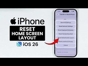 iOS 26 How to Reset Home Screen Layout on iPhone - Restore Default Layout
