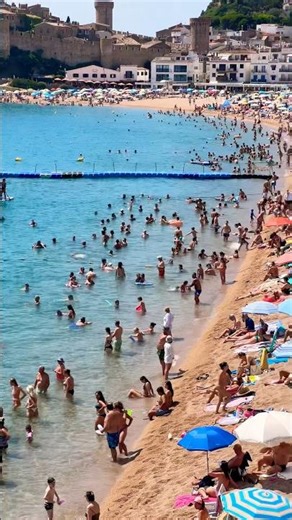 Catalonia Tossa De Mar Best Beach- Sunny Day #travel #beach #youtubeshort #youtub #water