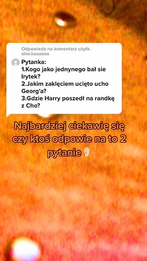 Odpowiedz użytk. @oliw.kaaaaaa Piszcie w kom😁#harrypotter #georgeweasley #chochang #irytek #hp_drawing #hogwarts #dc #hp