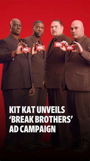 Ad Age on Instagram: "Sometimes you need a little help carving out time for yourself. Enter the Break Brothers, Kit Kat’s new advertising characters from agency Orchard—four chocolate-suited authority figures, a visual representation of the product itself, who intervene on your behalf when your break is being threatened. 📲 Read the full story at the link in our bio. #creativity #marketing #advertising"