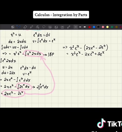 hi.. first vid in a hot minute! uni has us both swamped in work but i hope you guys enjoy this integration by parts video, if you have any questions please leave them in the comments! •• #calculus #math #stem #fyp #highschool #university #integral #school #slay