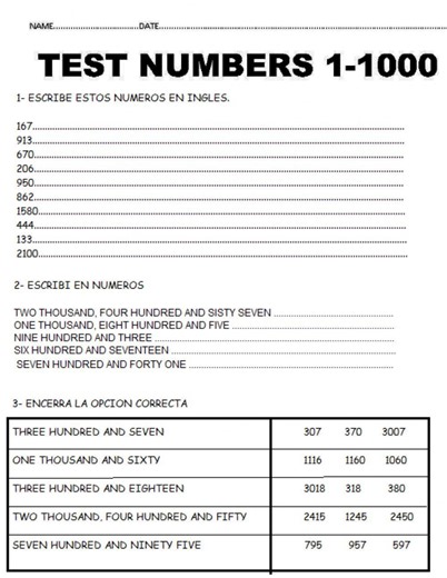 Numbers 1 TO 10000 worksheet