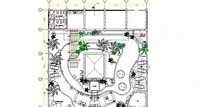 SMALL TOURIST GARDEN LANDSCAPING STRUCTURE CAD DRAWING DETAILS DWG FILE