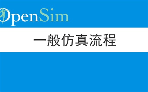 OpenSim一般仿真流程