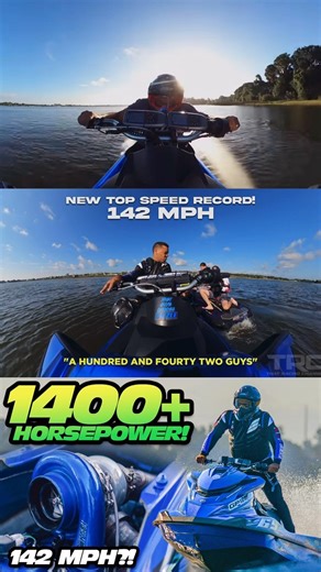 162K views · 103 reactions | 142MPH on WATER 1400HP Turbo Jetski Runs 142MPH in 3 Seconds! (Fastest Jetski EVER) Tap on the story link to watch  #thatracingchannel #trc | That Racing Channel | Facebook