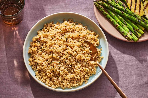 Lemon Brown Rice with Garlic and Thyme