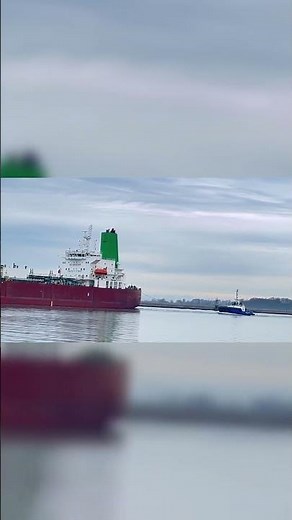 Giant Oil Tanker and Cargo Barge Moving Through the Water #maritime #shipping