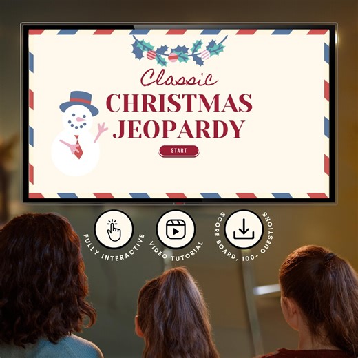 Christmas Jeopardy Game Canva Template – Office Party Team Building, Virtual Holiday Game, Family Xmas Activity, Editable Presentation - Etsy