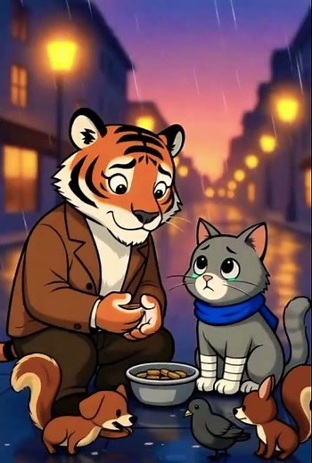 When a Tiger Helped a Begging Cat 🎸 | Emotional Cartoon Short Film