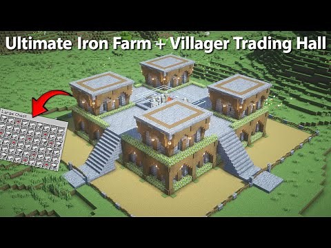 Ultimate Aesthetic Trading Hall + Iron Farm | Minecraft 1.21+ Tutorial