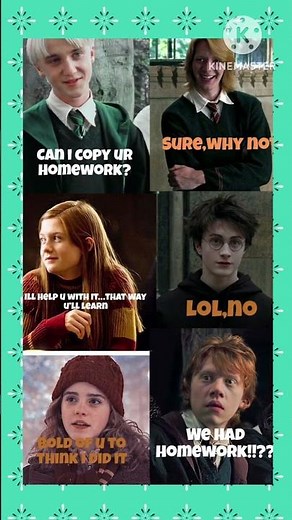 When Everyone Has a Different Answer to “Can I Copy Your Homework?” 😂 #harrypotter #funnymemes