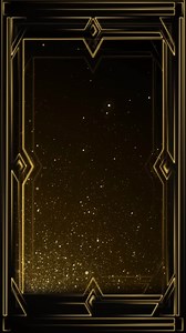Vertical video - elegant vintage golden Art Deco frame background and glittering gold particles. This 1920s luxury background with ornate lines is HD and looping. Suitable for text intros or titles.