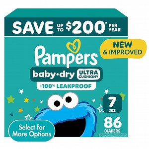 Pampers Baby Dry Baby Diapers,Size 7, 86 Count (Select for More Options)