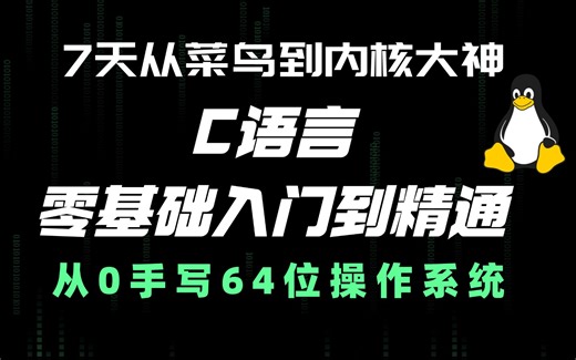 封神之作！限时公开，价值16880的C语言手写操作系统实战教程，7天从菜鸟到内核大神！手写代码全解析，学完秒懂计算机底层逻辑！