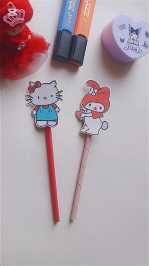 Wait… This Pencil is Hello Kitty?! 😳🎀 #shorts #sanrio #diy